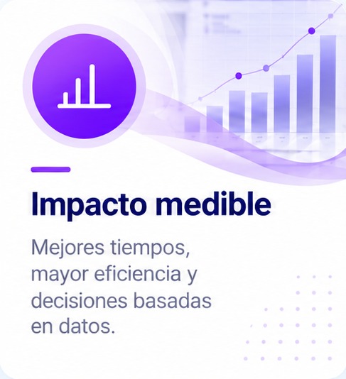 Impacto medible: Mejores tiempos, mayor eficiencia y decisiones basadas en datos.